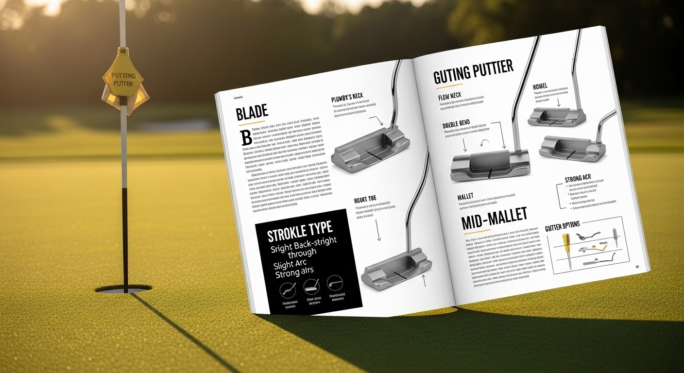 golf putter balance demonstration showing face-balanced vs toe hang