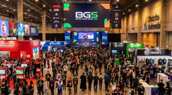 Brasil Game Show 2026 gaming expo floor at Distrito Anhembi São Paulo